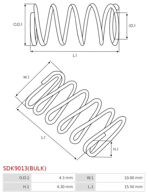 Indítómotor bendixek rugói - SDK9013(BULK)