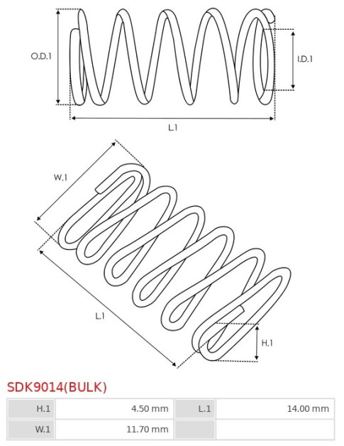 Indítómotor bendixek rugói - SDK9014(BULK)