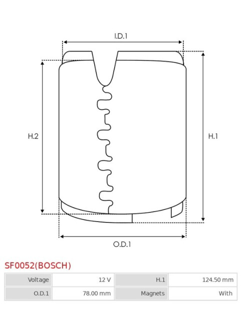 Indítómotor állórészei a mágnesekkel - SF0052(BOSCH)