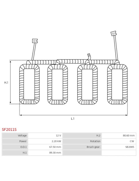 Indítómotor tekercselései - SF2011S