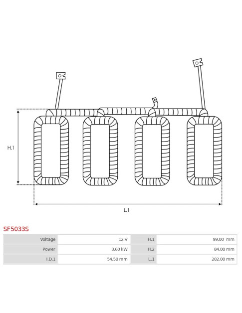 Indítómotor tekercselései - SF5033S