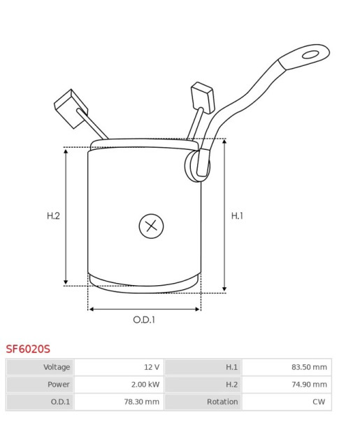 Indítómotor állórészei a tekercselésekkel - SF6020S