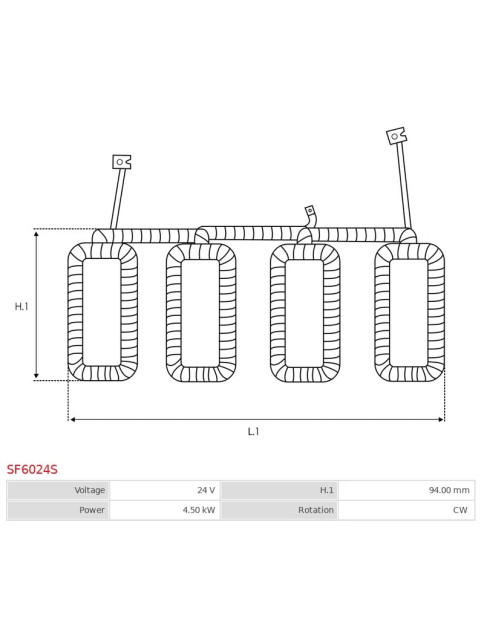 Indítómotor tekercselései - SF6024S