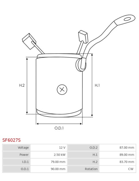 Indítómotor állórészei a tekercselésekkel - SF6027S