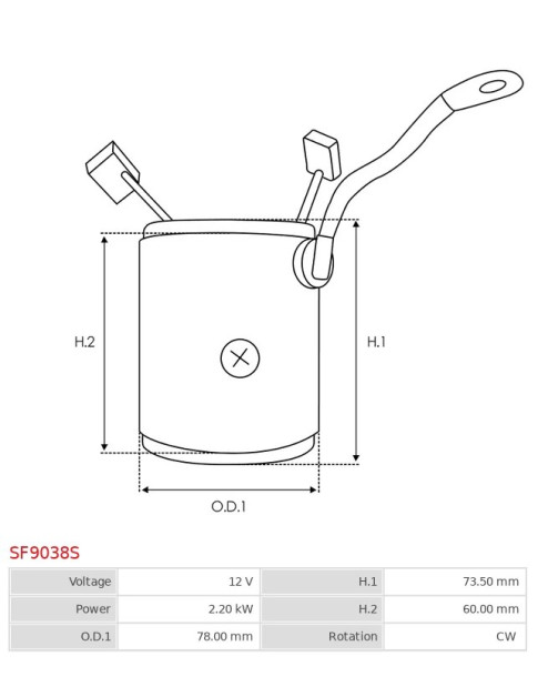 Indítómotor állórészei a tekercselésekkel - SF9038S