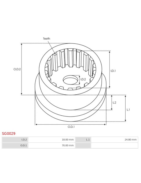 Indítómotor áttételek külső fogaskerekei - SG0029