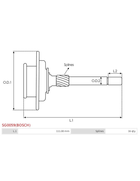 Indítómotor áttételek - SG0059(BOSCH)