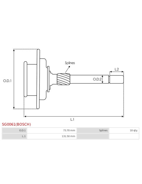 Indítómotor áttételek - SG0061(BOSCH)