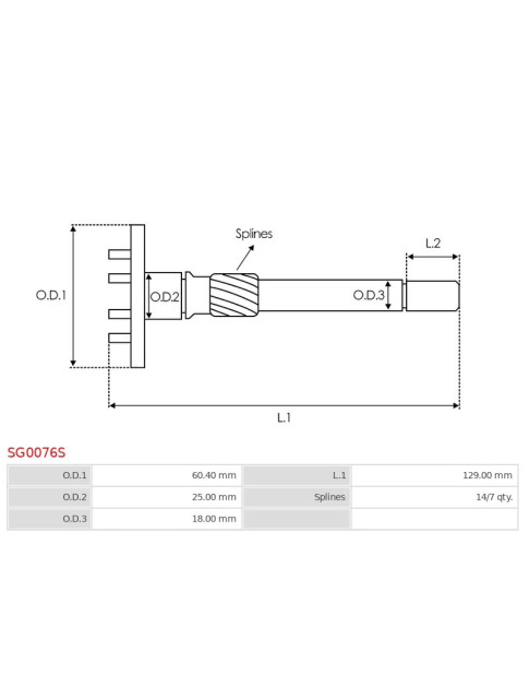 Indítómotor áttételek tengelyei - SG0076S