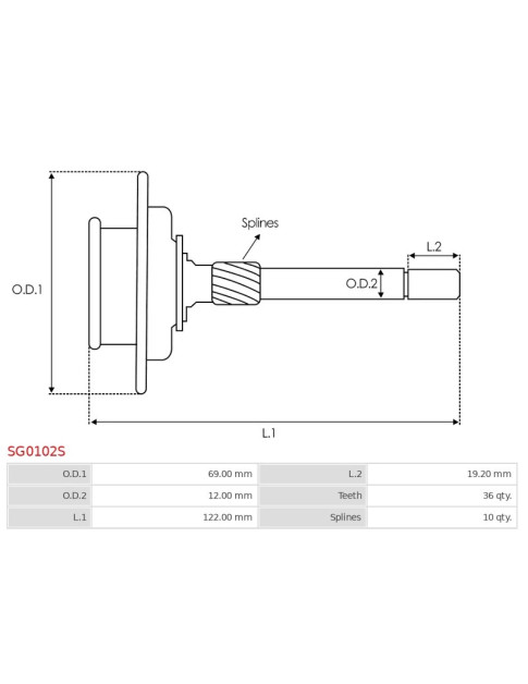 Indítómotor áttételek - SG0102S