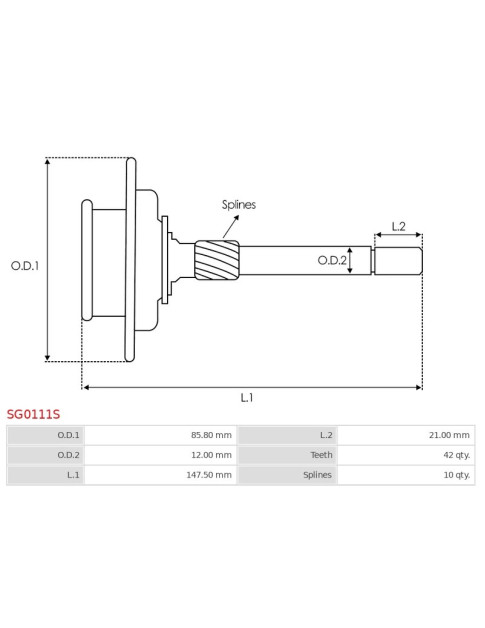 Indítómotor áttételek - SG0111S