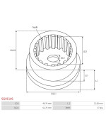 Indítómotor áttételek külső fogaskerekei - SG0114S