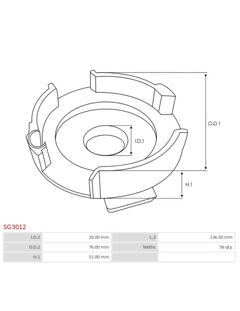 Indítómotor áttételek burkolatai - SG3012