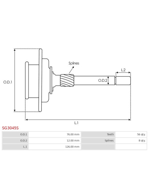 Indítómotor áttételek - SG3045S