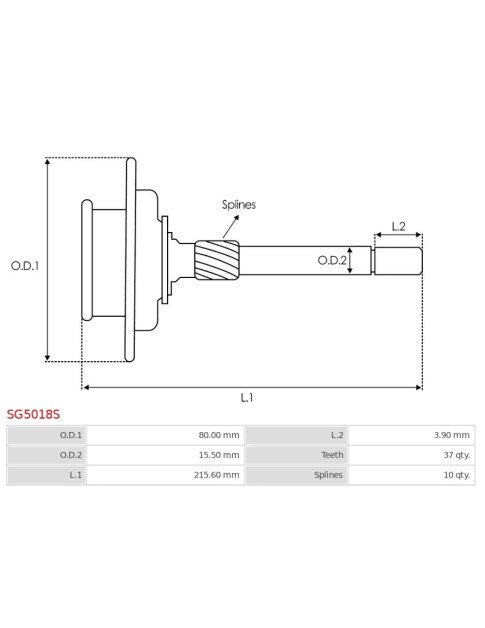 Indítómotor áttételek - SG5018S