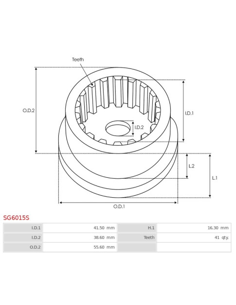 Indítómotor áttételek külső fogaskerekei - SG6015S