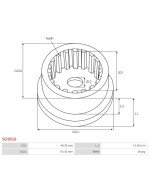 Indítómotor áttételek külső fogaskerekei - SG9016