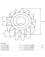 Indítómotor áttételek fogaskerekei - SGK6001