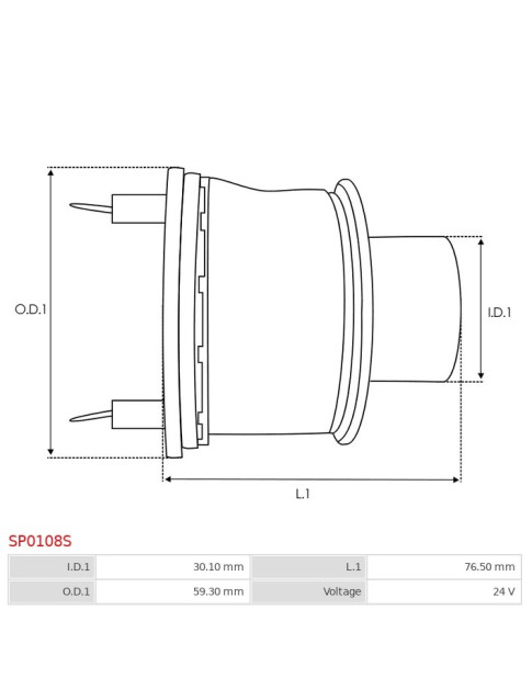 Indítómotor szolenoidok vasmagjai - SP0108S