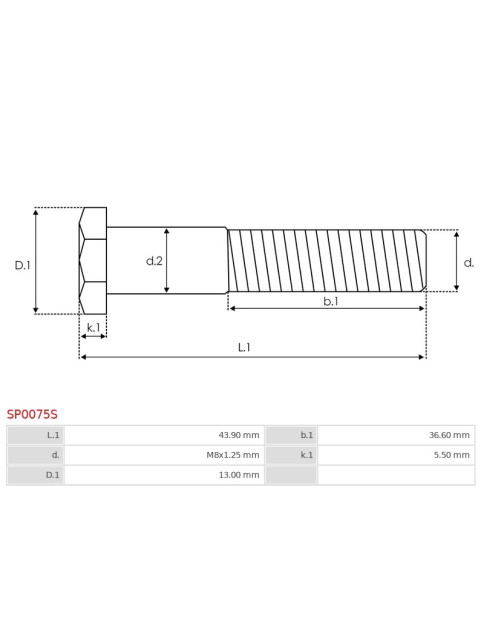 Indítómotor szolenoidok fix érintkezői - SP0075S