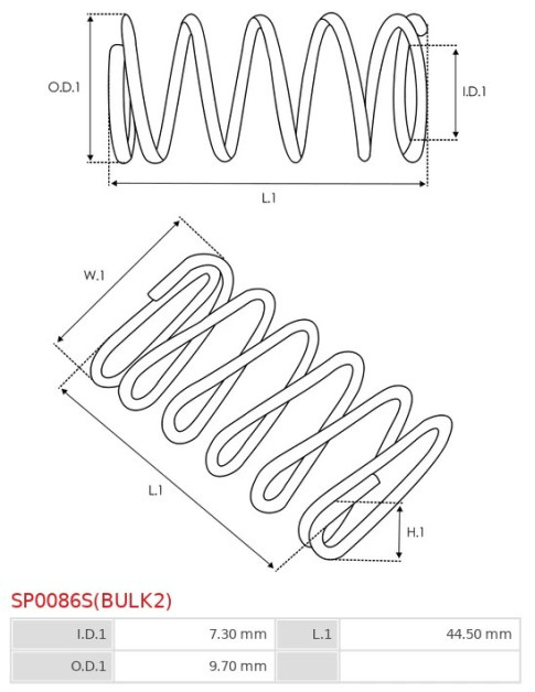 Indítómotor szolenoidok rugói - SP0086S(BULK2)