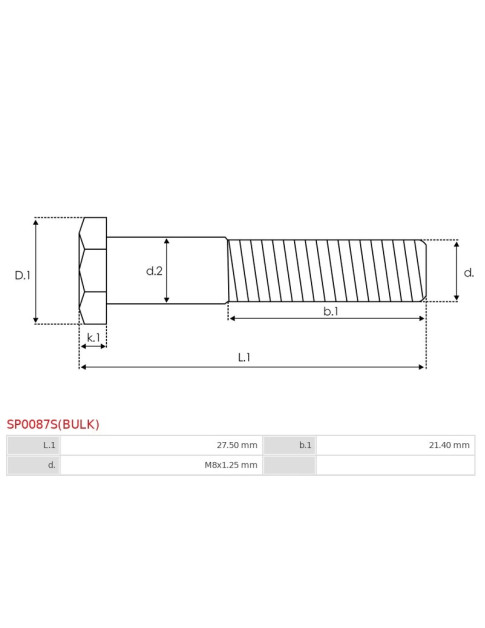 Indítómotor szolenoidok fix érintkezői - SP0087S(BULK)