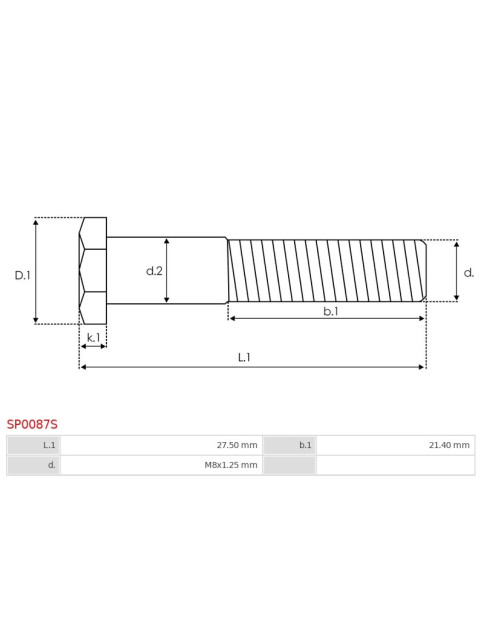 Indítómotor szolenoidok fix érintkezői - SP0087S