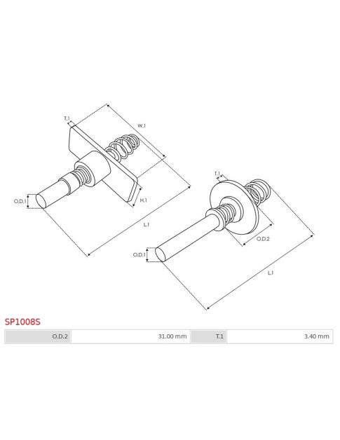 Indítómotor szolenoid mozgó érintkezők - SP1008S