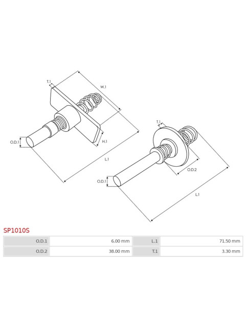 Indítómotor szolenoid mozgó érintkezők - SP1010S