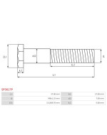 Indítómotor szolenoidok fix érintkezői - SP3017P