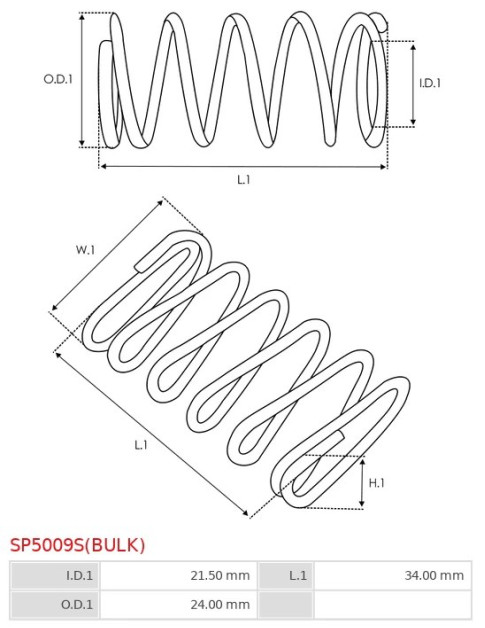 Indítómotor szolenoidok rugói - SP5009S(BULK)