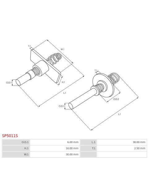 Indítómotor szolenoid mozgó érintkezők - SP5011S