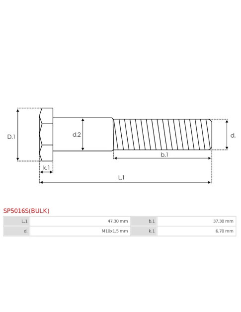 Indítómotor szolenoidok fix érintkezői - SP5016S(BULK)