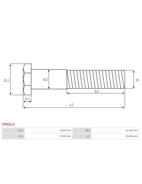 Indítómotor szolenoidok fix érintkezői - SP6013