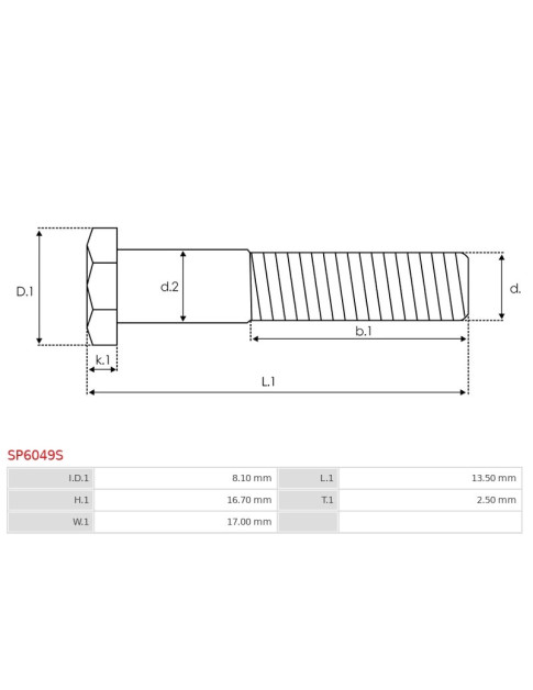 Indítómotor szolenoidok fix érintkezői - SP6049S