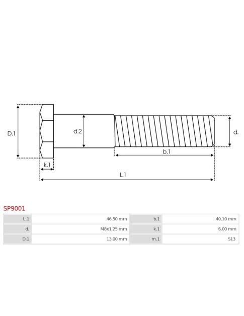 Indítómotor szolenoidok fix érintkezői - SP9001