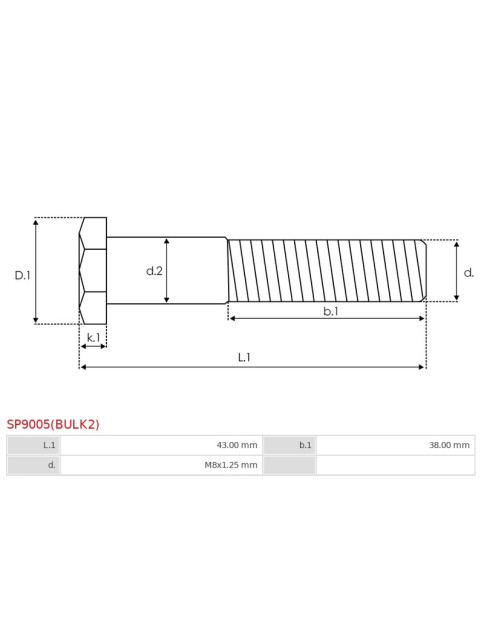 Indítómotor szolenoidok fix érintkezői - SP9005(BULK2)