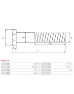 Indítómotor szolenoidok fix érintkezői - SP9045P