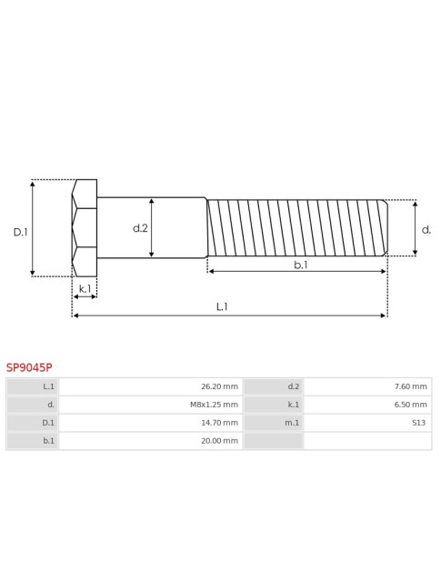 Indítómotor szolenoidok fix érintkezői - SP9045P