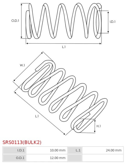 Indítómotor kefetartók rugói - SRS0113(BULK2)