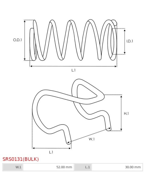 Indítómotor villák rugói - SRS0131(BULK)