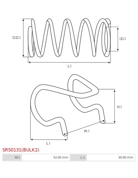 Indítómotor villák rugói - SRS0131(BULK2)