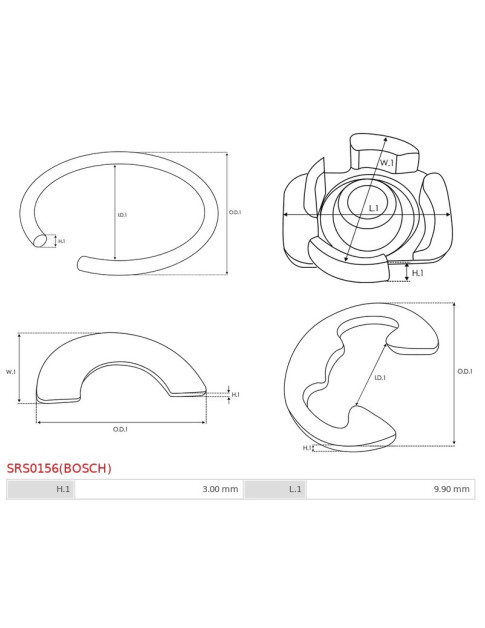 Indítómotor zárógyűrűi - SRS0156(BOSCH)