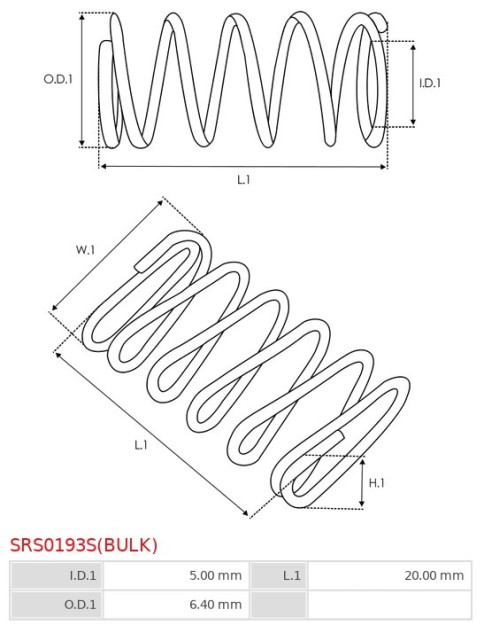 Indítómotor kefetartók rugói - SRS0193S(BULK)