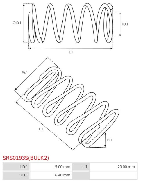 Indítómotor kefetartók rugói - SRS0193S(BULK2)