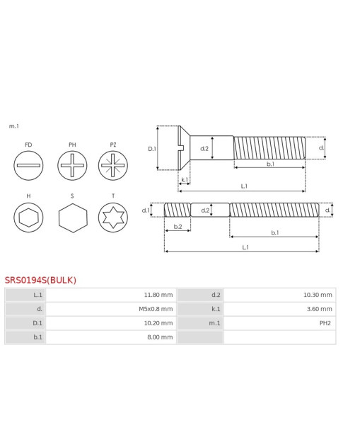 Csavarjai - SRS0194S(BULK)