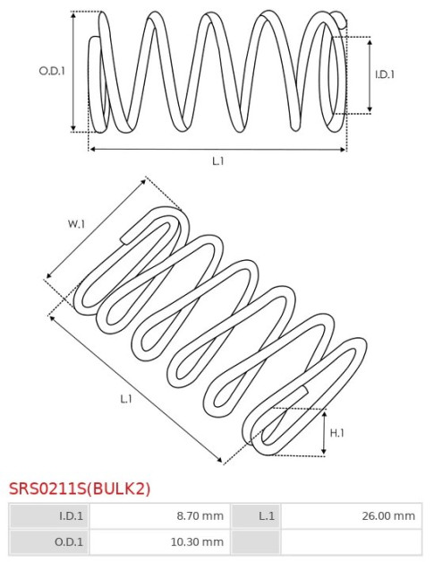 Indítómotor kefetartók rugói - SRS0211S(BULK2)