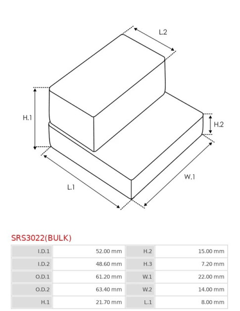 Indítómotor gumi tömítései - SRS3022(BULK)