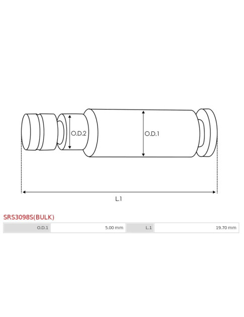 Indítómotor villák tengelyei - SRS3098S(BULK)