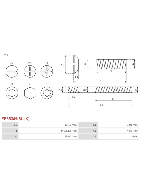 Csavarjai - SRS5049(BULK)